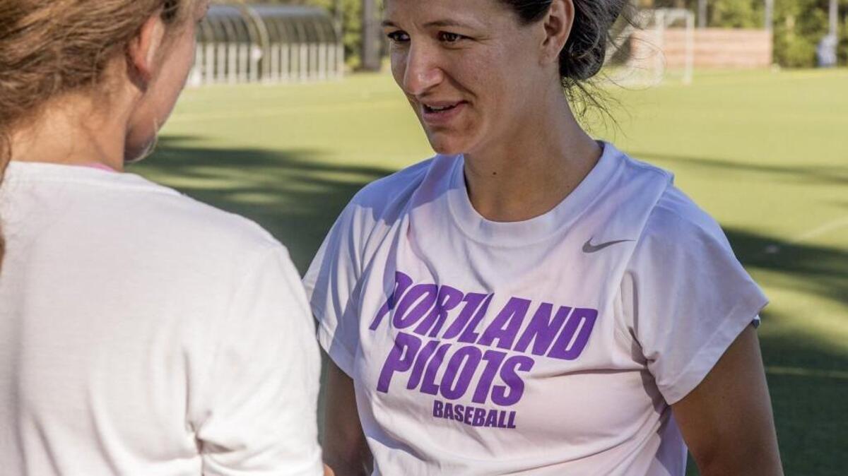 
Gig Harbor girls soccer co-coach Stephanie Cox, right, currently plays with the Seattle Reign and has also played on the U.S. national team.
