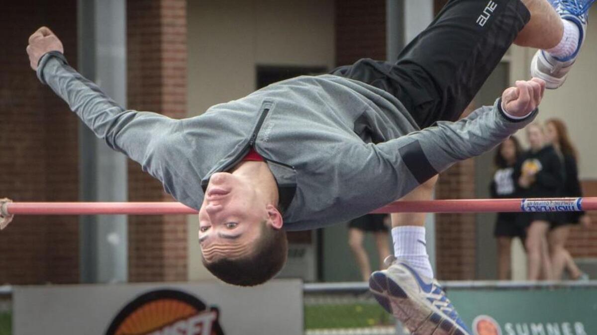 Sumner High School’s Josh Riley already owns the school high-jump record with a leap of 6 foot, 8 1/4 inches. He finished second in the 3A state meet last year by clearing 6-6.