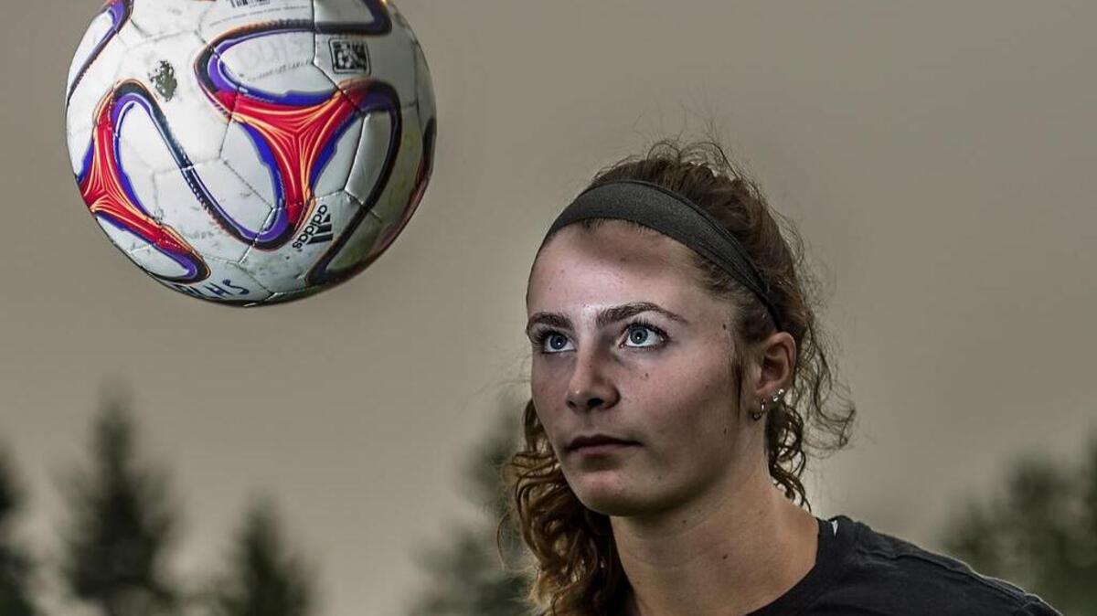 Bonney Lake’s reigning league MVP midfielder, Kaylee Coatney is just a sophomore but made the all-state team last year as a freshman. Coatney at practice in Bonney Lake Thursday, Sept. 7, 2017.