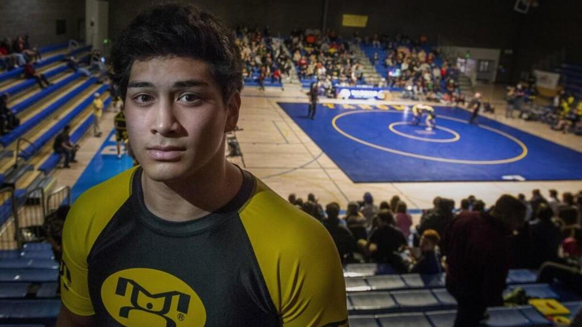 Tahoma's wrestler, Kione Gill before the Who's No. 1 high school wrestling tournament held at Tahoma High School in Maple Valley, December 27, 2017.
