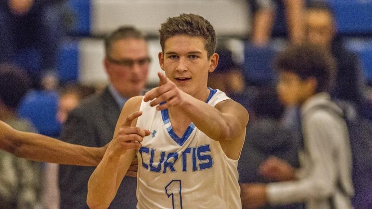 Curtis' Zach Paulsen (1) at the Curtis High School vs. Puyallup High School boys basketball game at Curtis High School in University Place, Wash., Thursday, Dec. 7, 2017.