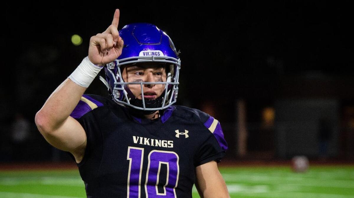 Puyallup’s Jacob Holcomb (10) reacts after the game. Puyallup High School played Kennedy Catholic High School in a football game at Sparks Stadium in Puyallup, Wash., on Friday, Nov. 2, 2018.