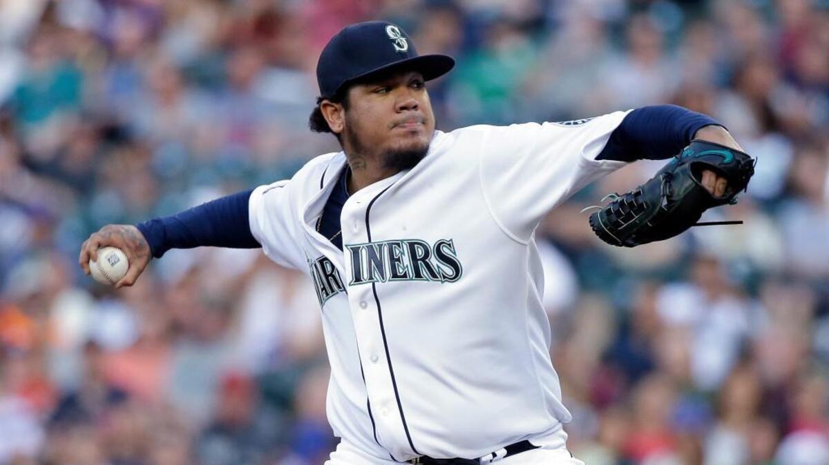 Felix Hernandez will try to pitch the Mariners back to .500 when their three-game series continues Tuesday against Boston.