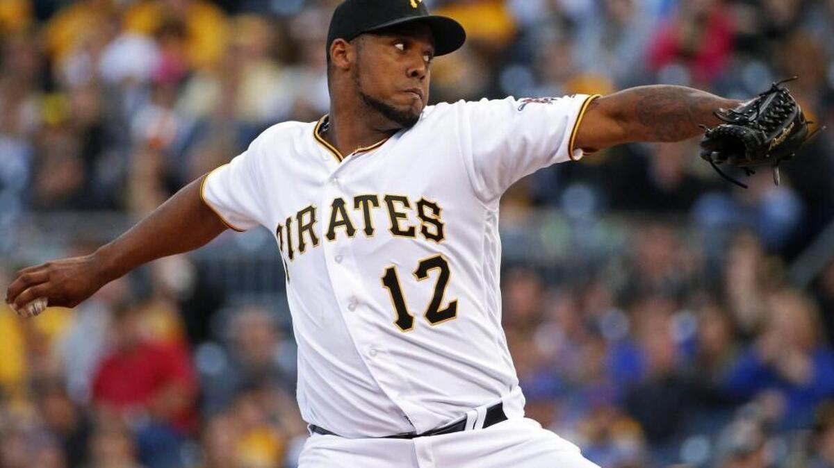 Pittsburgh Pirates starting pitcher Juan Nicasio delivers in the first inning of the second baseball game of a double header against the New York Mets in Pittsburgh, Tuesday, June 7, 2016.