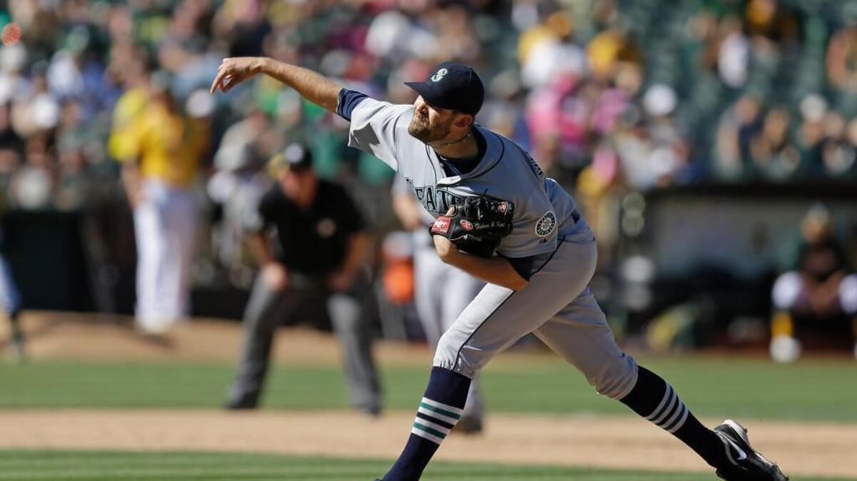 
Seattle Mariners reliever Tom Wilhelmsen had thrown 9 2/3 scoreless innings in eight appearances and eight saves since reclaiming his former role as the team’s closer in late August.
