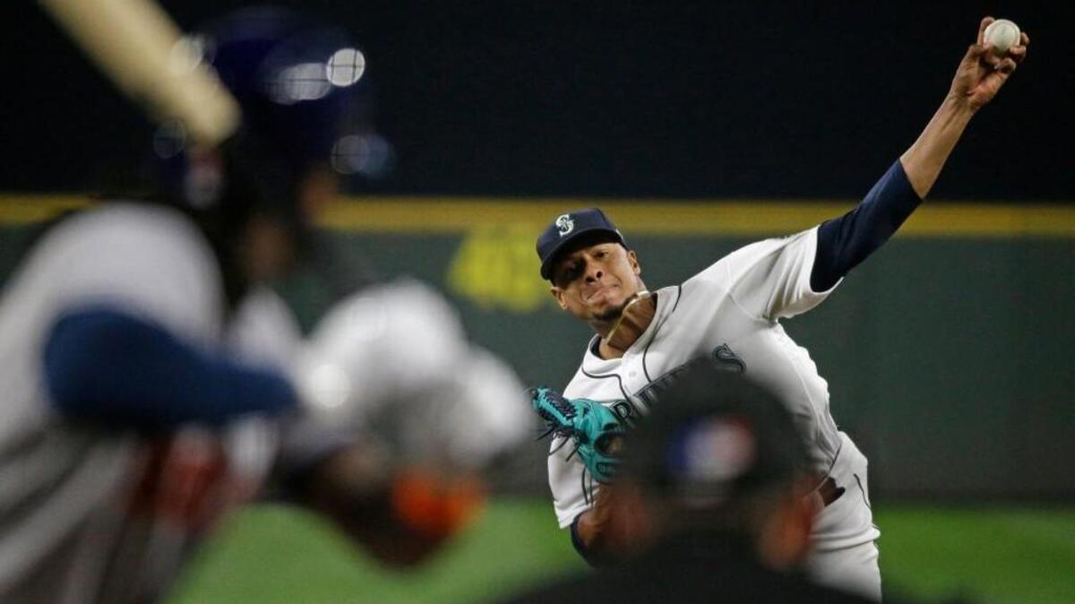 Ariel Miranda pitched six no-hit innings Tuesday for the Mariners against Houston.