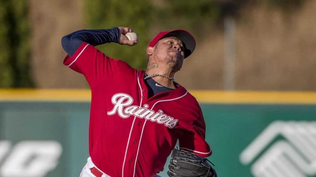 Seattle Mariners' star pitcher Felix Hernandez plays for the Tacoma Rainiers in Cheney Stadium, July 15, 2016. He’ll make another rehab appearance in Tacoma for the second time in two years on Tuesday against the Reno Aces.
