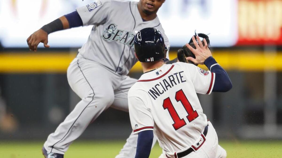 Shortstop Jean Segura applied the tag to Ender Inciarte for the second out in the ninth inning.