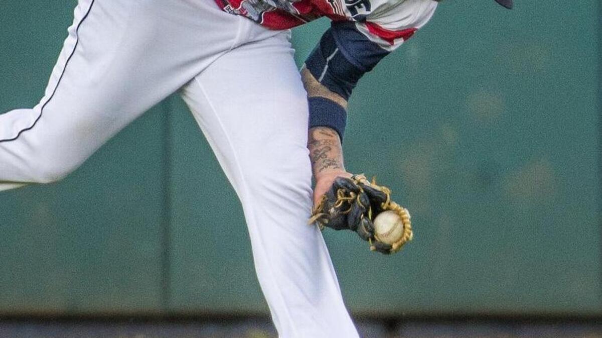 
Tacoma Rainiers outfielder Stefen Romero catches a fly ball in a game against New Orleans on June 4. Romero is one of four players that the Mariners recalled to Seattle on Sept. 1.
