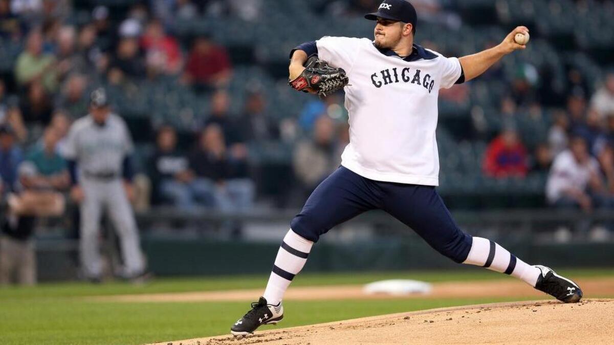 
Chicago White Sox left-handed starting pitcher Carlos Rodon, wearing the team’s throwingback uniform, was tough on the Seattle Mariners on Thursday night. Struggling Kyle Seager of the Mariners was given the night off.
