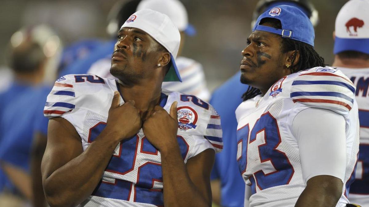 
Fred Jackson, left, and Marshawn Lynch were teammates for the Buffalo Bills from 2007-10 until Lynch was traded to Seattle. They’re reunited with the Seahawks after Jackson signed with Seattle.

