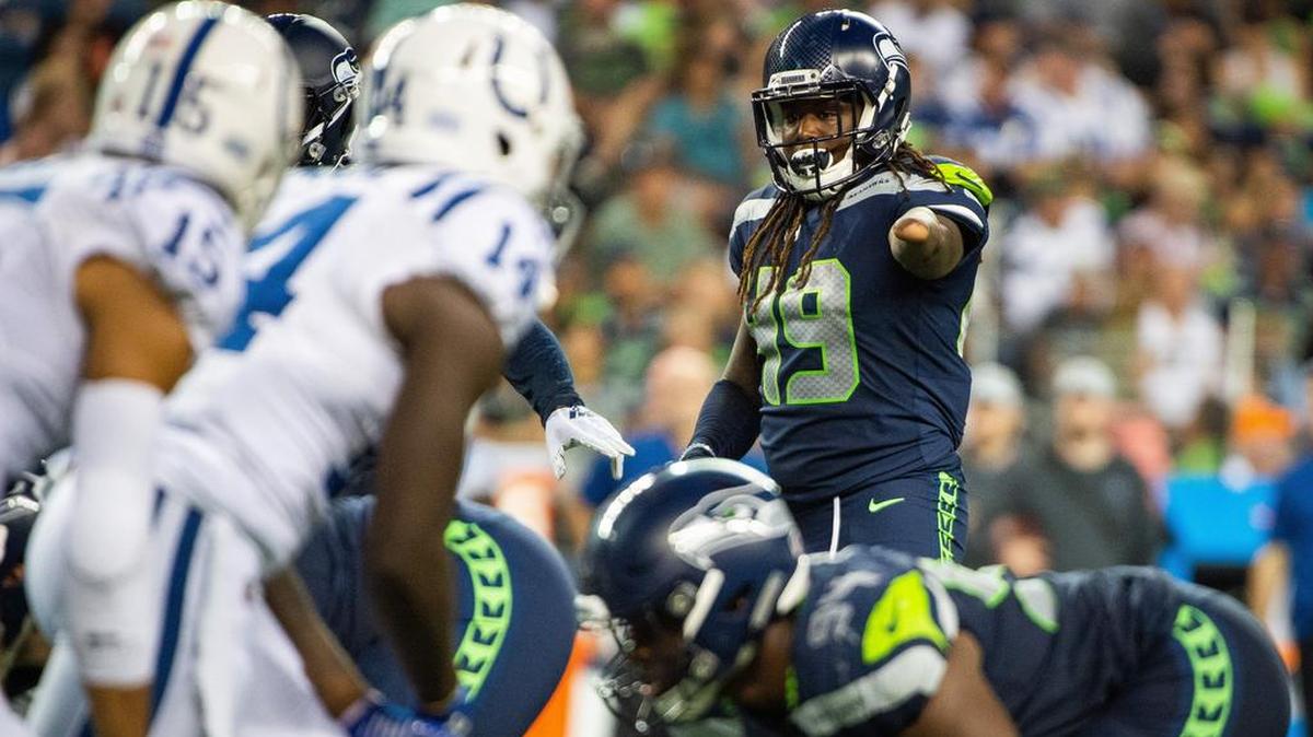 Rookie linebacker Shaquem Griffin (49), the first one-handed player drafted into the modern NFL, is on track to start his first NFL game Sept. 9 in the Seahawks’ opener at Denver. That track includes extensive playing time Thursday night in the preseason finale against Oakland. Seattle is giving the fifth-round draft choice a crash course of preparation while veteran K.J. Wright tries to come back from his knee surgery on Monday.