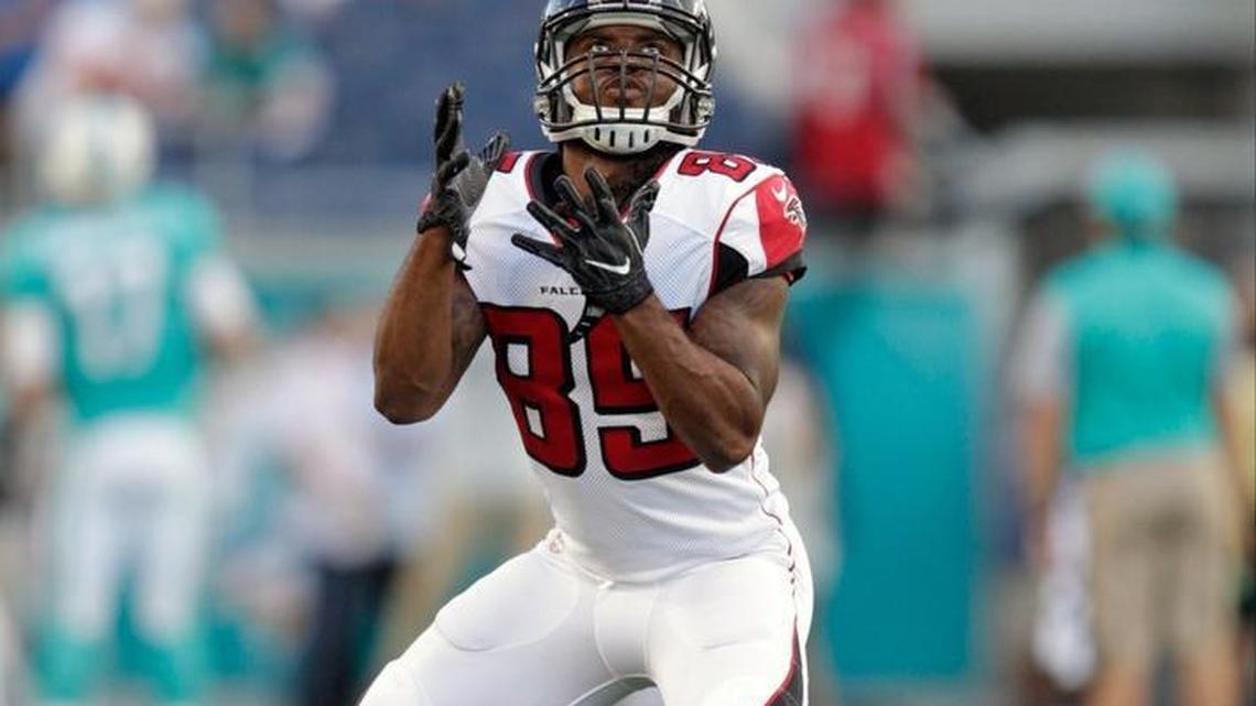 J.D. McKissic catches a punt while warming up with Atlanta earlier this season. McKissic, who the Seahawks signed off waivers Dec. 20, ran back a kickoff 101 yards for a touchdown during a preseason game against Washington this year.