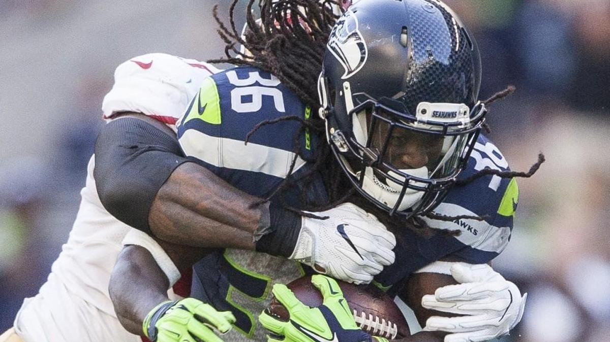 The Seattle Seahawks thought they got a steal when they picked Alex Collins (36) in the fifth round of the NFL draft in April. But Collins has had a tough time fitting into the Seahawks’ offense.