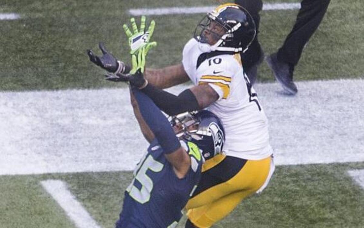 Seahawks cornerback DeShawn Shead breaks up a key third-quarter pass intended for Steelers receiver Martavis Bryant on Sunday in Seattle. Shead will make his second career start Sunday in Minnesota.
