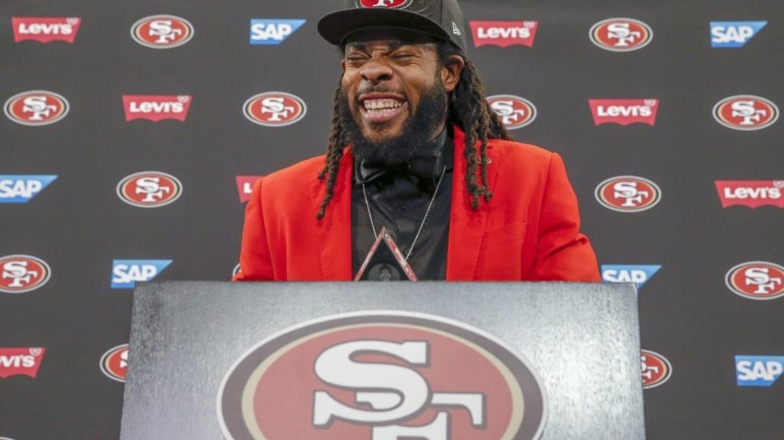 Richard Sherman, intro'd as a 49er: “At the first sign of adversity Seahawks let me go”