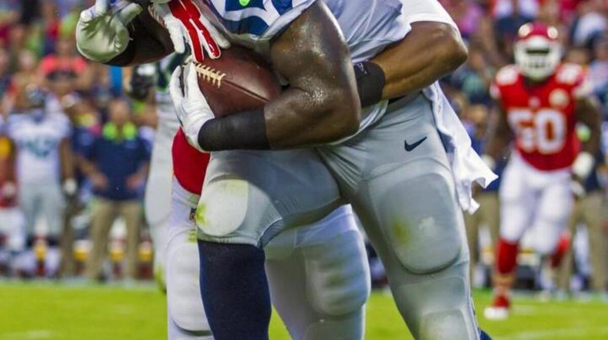 
Bellevue police charged Seahawks fullback Derrick Coleman (40) with felony vehicular assault and felony hit-and-run after a two-vehicle collision this week. 

