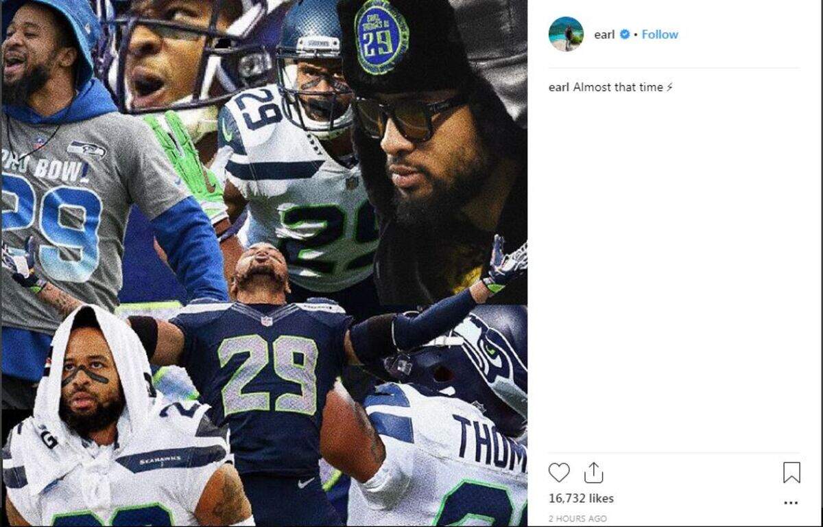 Earl Thomas posted this Saturday morning on his Instagram page online. That was after the angry All-Pro safety who’s felt disrespected by the Seahawks because of his contract situation did not practice with them under mysterious circumstances before Sunday’s game against his home-state team, the Dallas Cowboys.