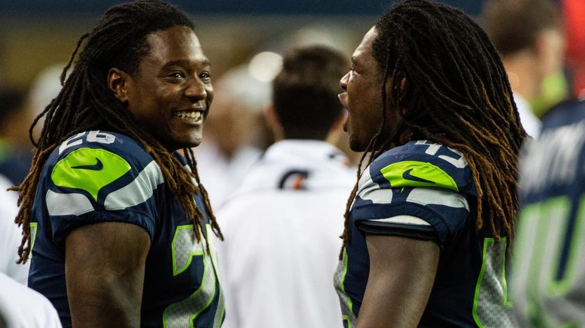 Twins Shaquill (left) and rookie Shaquem Griffin, roommates and soul mates, were starting together Sunday on Seattle’s remade defense in the Seahawks’ opener at Denver.