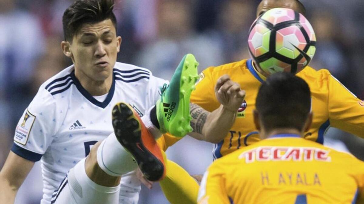 Whitecaps forward Fredy Montero, left, isn’t just another opponent for the Sounders: He was their first star player after debuting in the MLS.