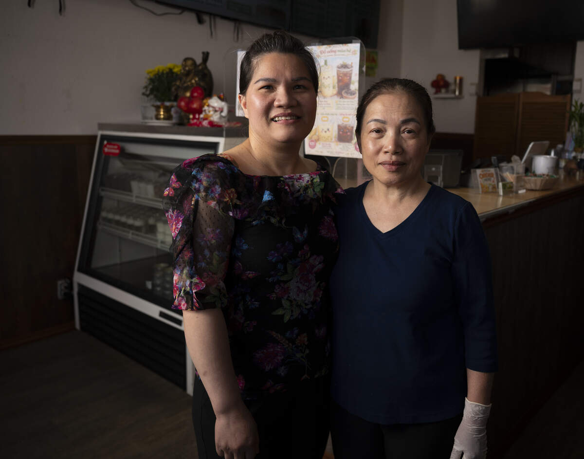 Owner Khang “Kathy” Nguyen and mother Hong Vo pose for a portrait at M&K Bakery & Deli on Friday, June 12, 2026, in Tacoma. Nguyen loved sugarcane juice growing up in Vietnam and wanted to bring the refreshment and classic bánh mì to Tacoma. She also offers custom-order cakes and other Vietnamese desserts.
