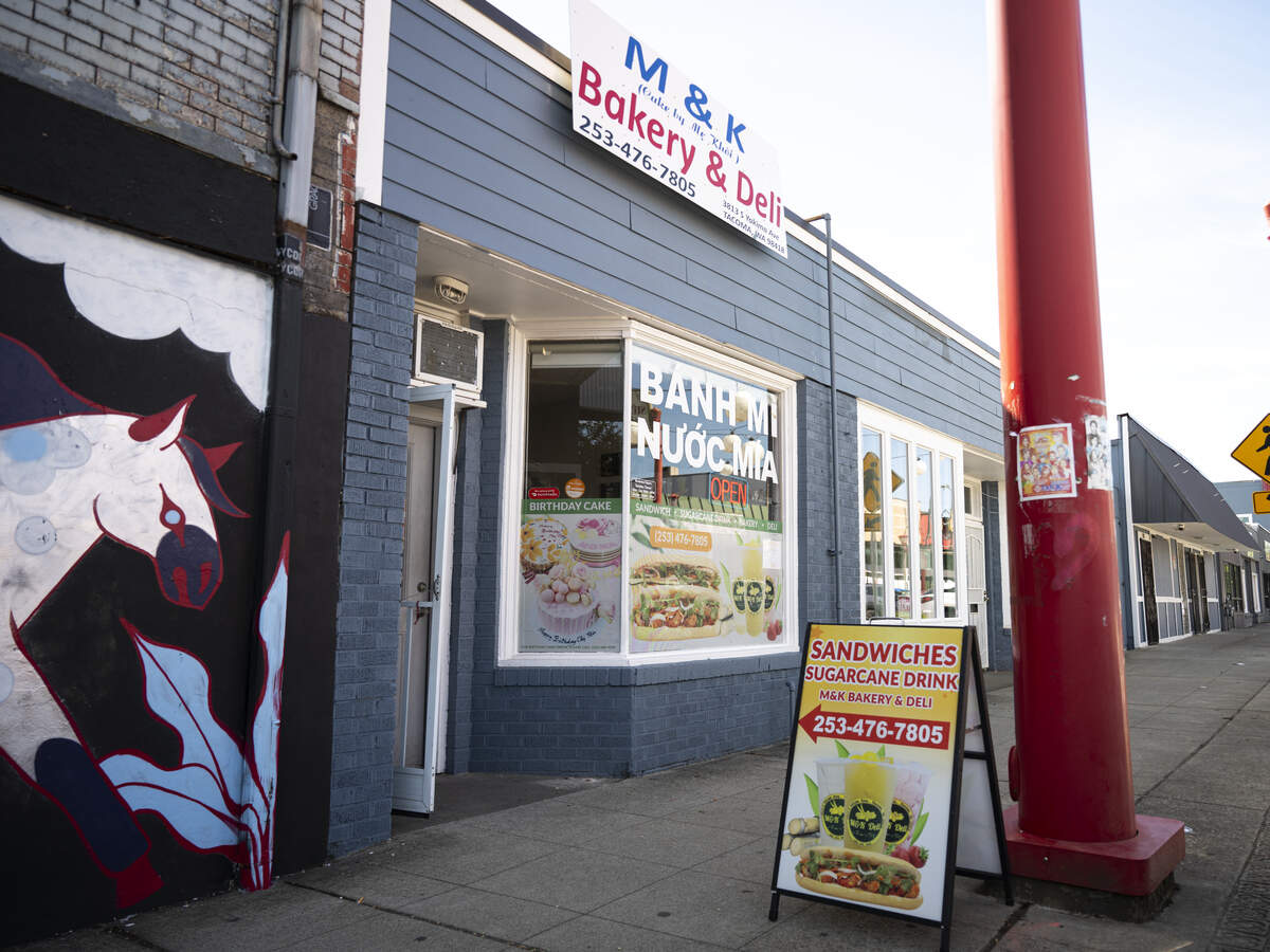 It’s easy to miss the petite storefront across from Hong Kong Supermarket, but look for the M&K sign and the window enticing you to bánh mì, packaged in a sandwich bag for on-the-go ease, and fresh sugarcane juice.