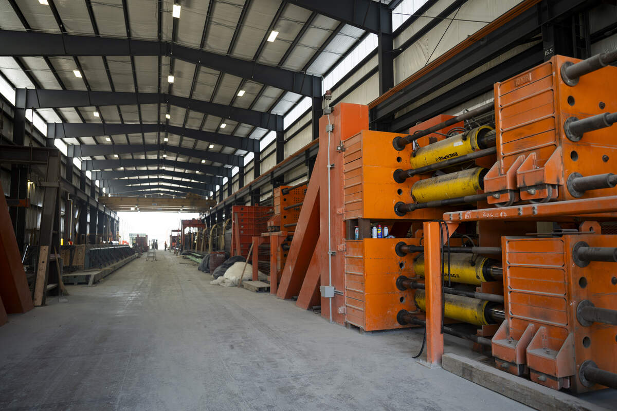 The mega girder plant makes some of the largest single piece girders in the world at Concrete Technology Corporation, on Monday, July 13, 2026, in Tacoma.