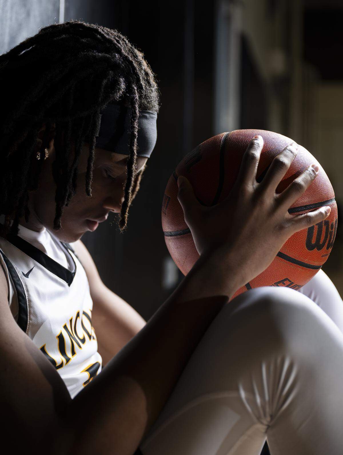 The News Tribune’s 2026 All-Area boys basketball first team player of the year Lincoln sophomore Davion Shareef-Dulaney poses for a portrait at Lincoln High School on Saturday, March 14, 2026, in Tacoma.
