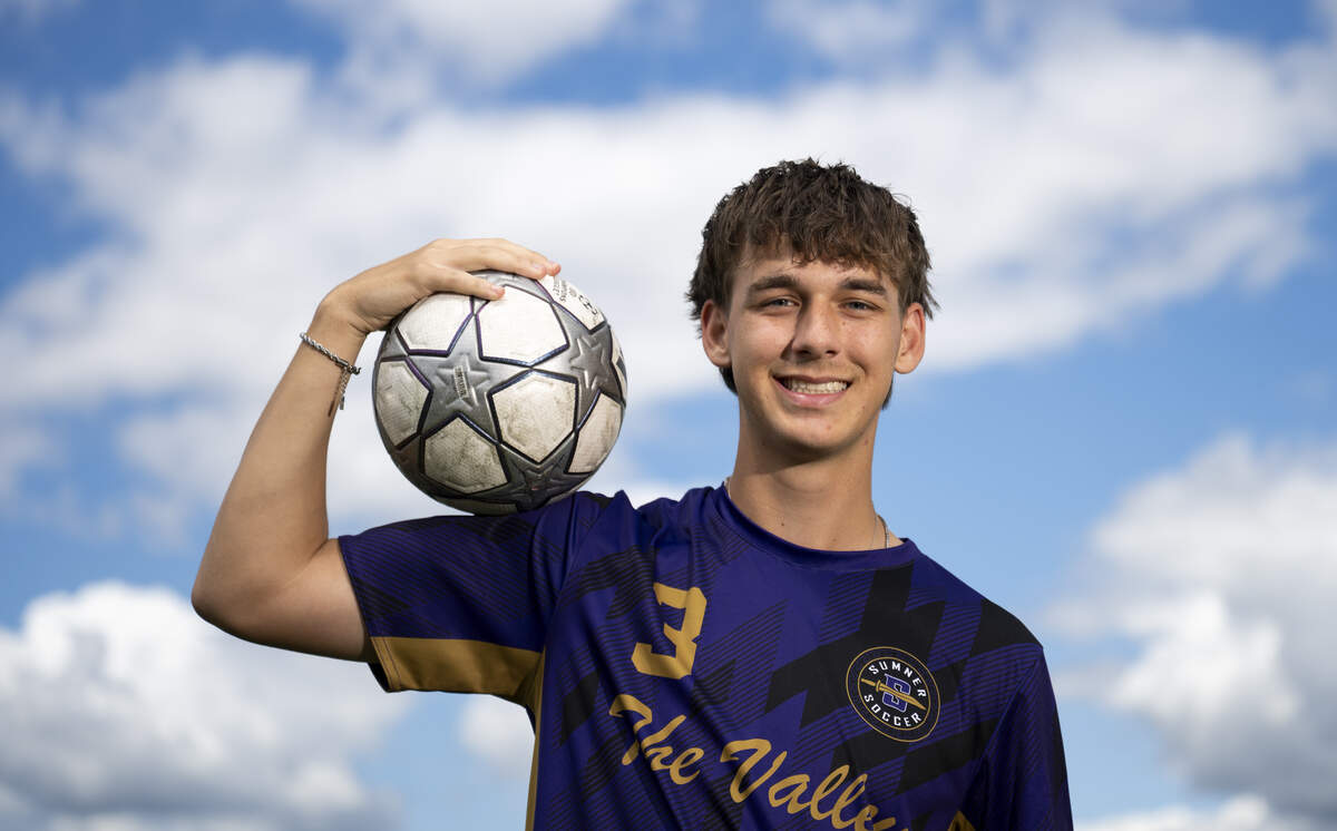 The News Tribune’s 2026 All-Area Soccer Player of the Year Sumner senior Lucas Martin poses for a portrait at Sumner High School, on Wednesday, June 10, 2026, in Puyallup, Wash.