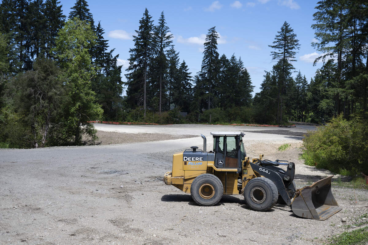 The vacant area where a community event space for the future Good Neighbor Village in Spanaway would be located, photographed on Wednesday, June 17, 2026. The permanent housing development for chronically homeless individuals recently cleared local regulatory hurdles, paving the way for a master-planned community featuring cottages and on-site support services.