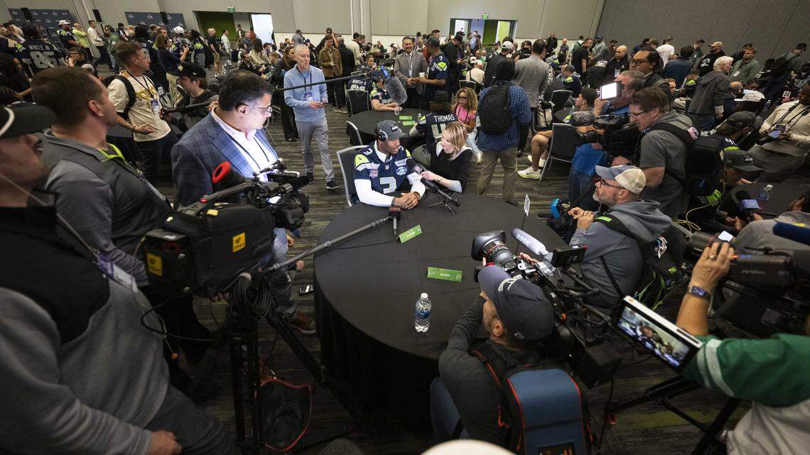 Seahawks Super Bowl practice: Sam Darnold limited, again. What’s that mean?